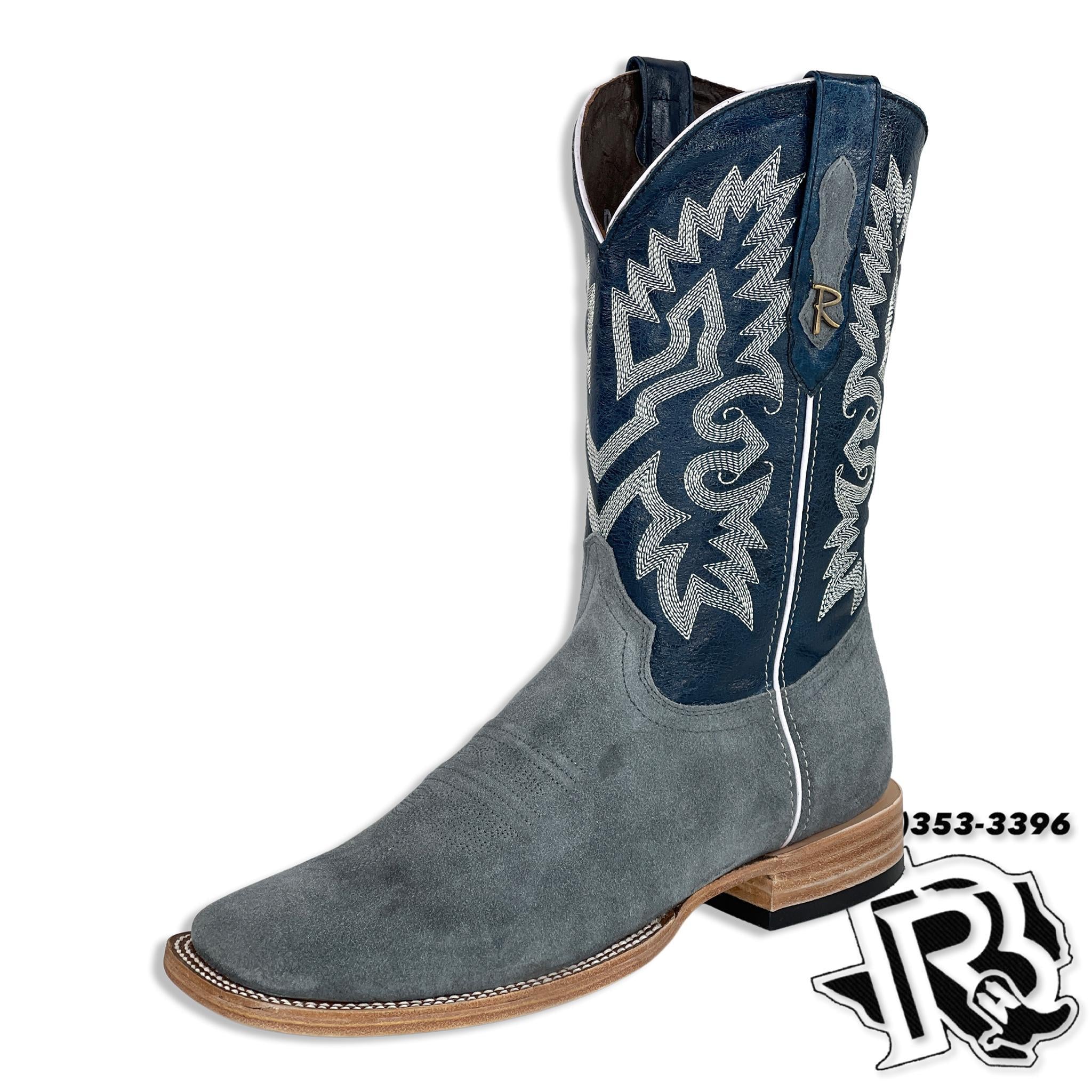ROUGH OUT BOOTS | LIGHT GREY MEN SQUARE TOE BOOTS