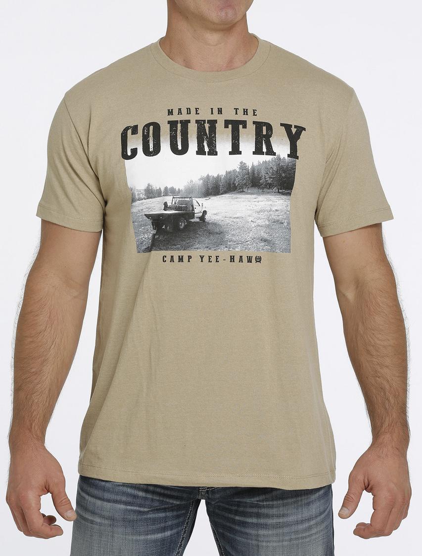 MENS short sleeve tee Heather KHAKI cinch |MTT1690538