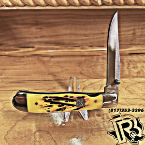 Twisted X KNIFE | 1 blade YELLOW handle knife