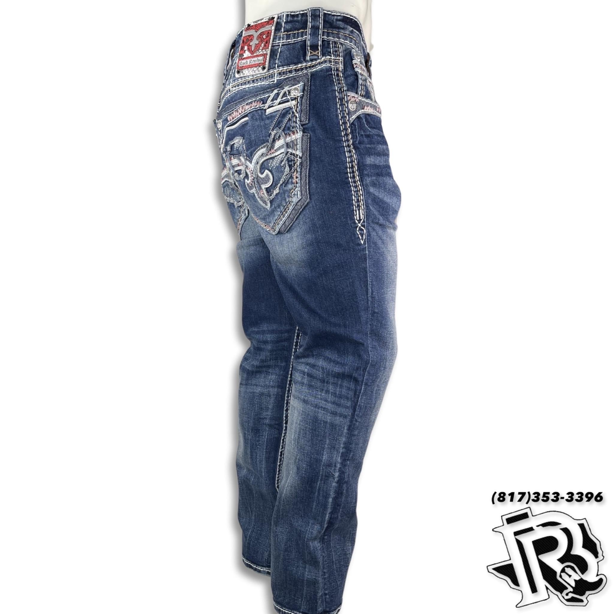 SLIM STRAIGHT | ROCK REVIVAL JEAN DARK WASH