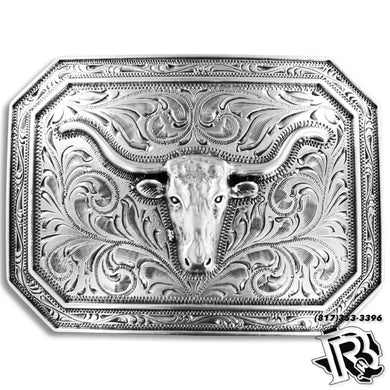 Botas Rojero Belt Buckle ‘’GEO’’ | Metal Tooled Western Cowboy Buckle