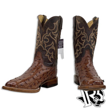 Load image into Gallery viewer, OSTRICH ANTIQUE BROWN ORIGNAL | JUSTIN BOOTS MEN SQUARE TOE WESTERN BOOTS