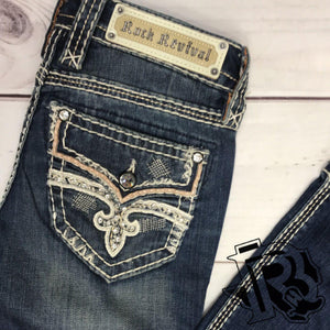 ROCK REVIVAL RAVEN BOOT CUT JEANS