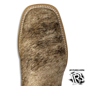 COW HIDE | MEN WESTERN SQUARE BOOTS LIGHT BROWN