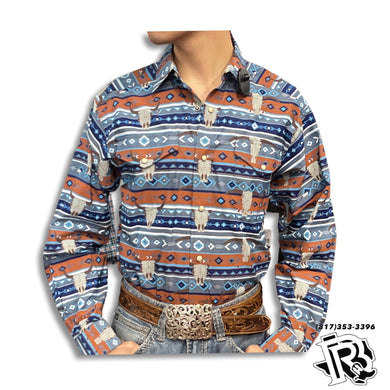 “ Hunter “ | Men Western Shirt Aztec Long Sleeve Shirt 10039301