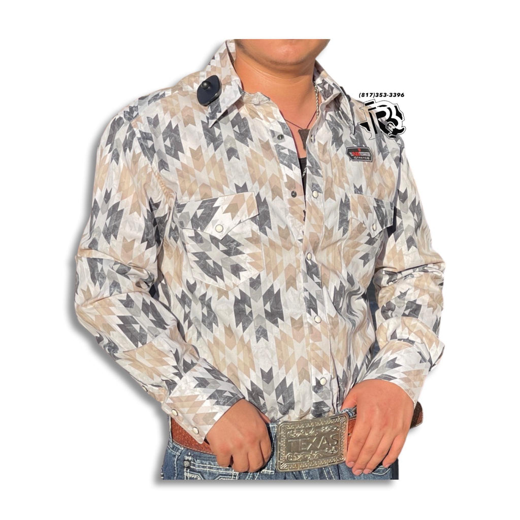 “ Harrison  “ | MENS ROCK AND ROLL LS SNAP BLACK AND CREAM (B2S3310)