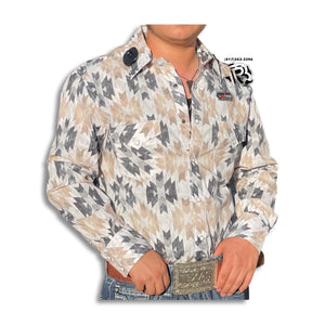 “ Harrison  “ | MENS ROCK AND ROLL LS SNAP BLACK AND CREAM (B2S3310)