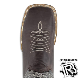 “ Gunner “ | Men Western Square Toe Boot Dark Brown Leather  #707