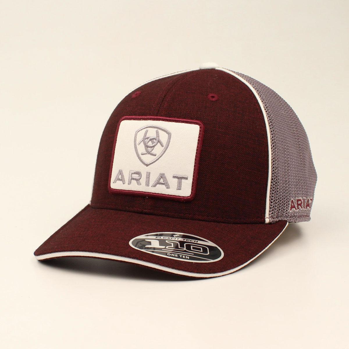 ARIAT MENS FF110 SB LARGE LOGO PATCH BURGUNDY A300004809
