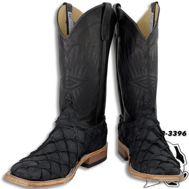 FIS-H BOOTS | ANDERSON BEAN SQUARE TOE MEN WESTERN BOOTS MATTE BLACK STYLE : 2018