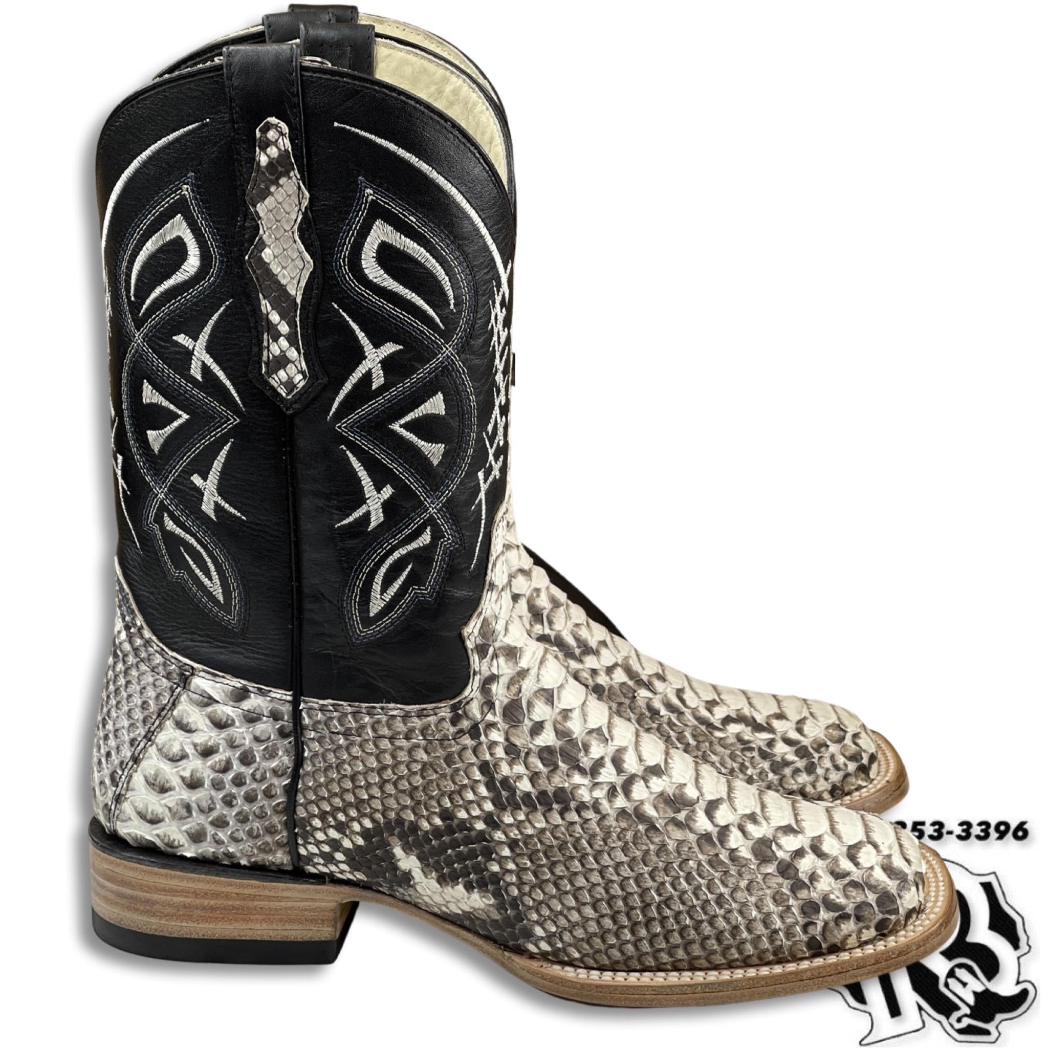 ORIGINAL SNAKE PYTHON  | MEN NATURAL  WESTERN SQUARE TOE BOOTS
