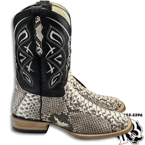 ORIGINAL SNAKE PYTHON  | MEN NATURAL  WESTERN SQUARE TOE BOOTS