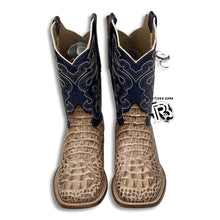 Load image into Gallery viewer, -CAIMAN HORNBACK ORIX PRINT | MEN WESTERN SQUARE TOE BOOTS