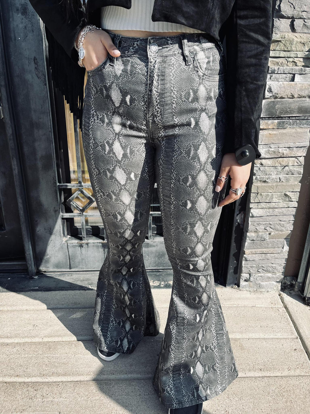 BLACK SNAKE ROCK N ROLL BELL BOTTOM