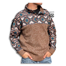 Load image into Gallery viewer, “ Stevie ” | Tan Pullover with Brown Tan Aztec Pattern