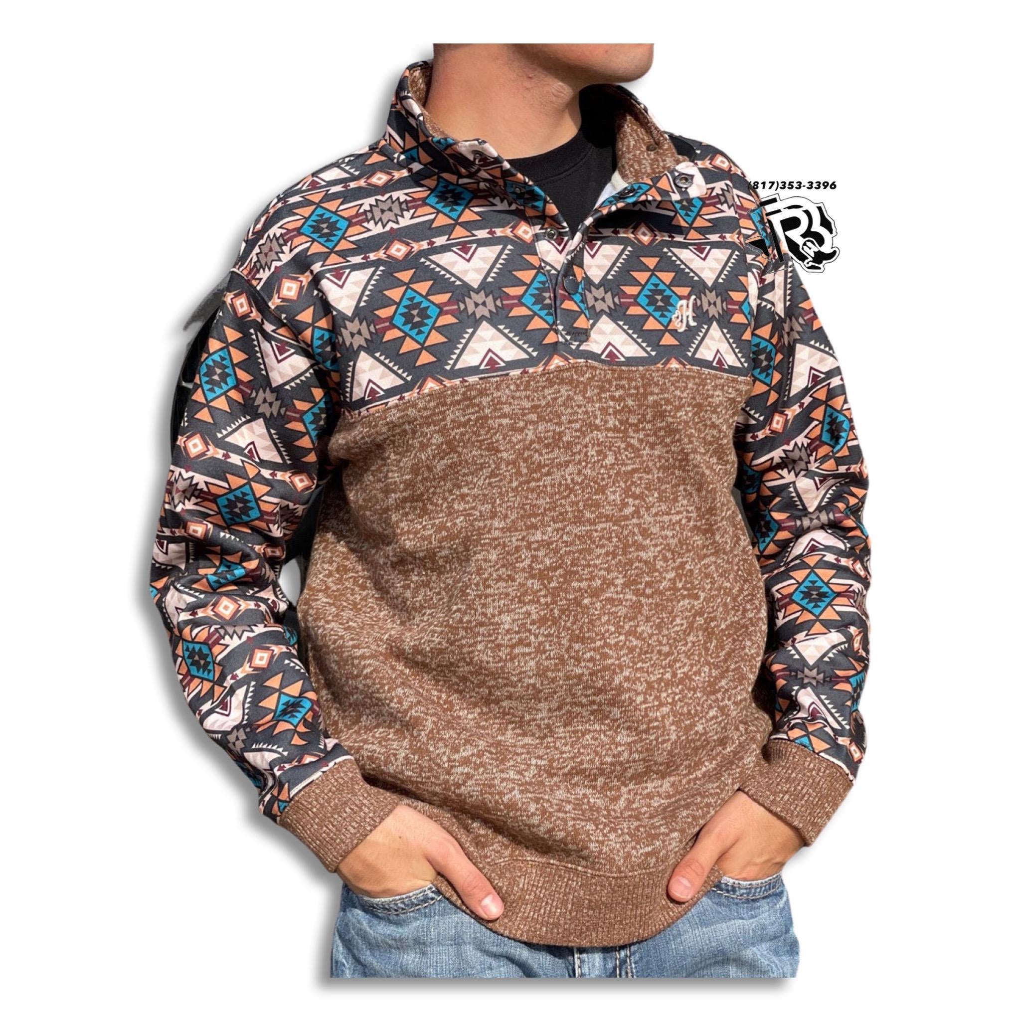 Stevie ”  Tan Pullover with Brown Tan Aztec Pattern – Botas Rojero