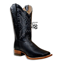 Load image into Gallery viewer, -PYTHON BLACK PRINT | MEN WESTERN SQUARE TOE BOOTS