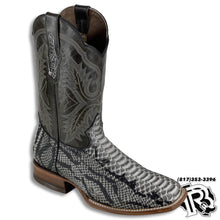 Load image into Gallery viewer, -PYTHON NATURAL PRINT | MEN SQUARE TOE WESTERN COWBOY BOOTS