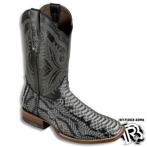 -PYTHON NATURAL PRINT | MEN SQUARE TOE WESTERN COWBOY BOOTS