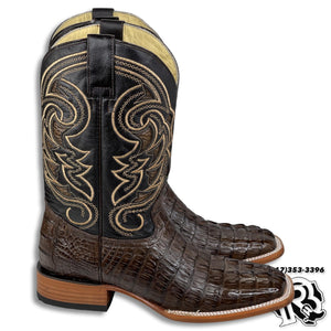 ORIGNAL -CAIMAN TAIL TABACO | MEN WESTERN SQUARE TOE BOOTS