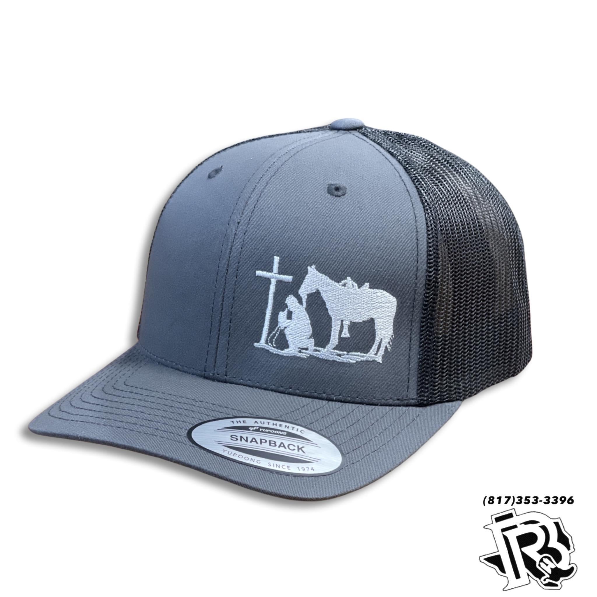 “ COWBOY CROSS “ | MEN BROWN CAP SNAP GREY