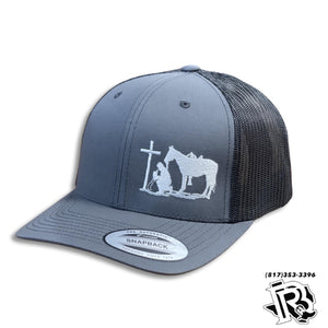 “ COWBOY CROSS “ | MEN BROWN CAP SNAP GREY