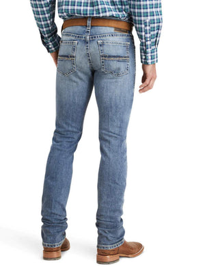 Mens ariat M7 slim fit straight leg jeans  wash: poplar|10043188