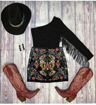 Black fringe bodysuit