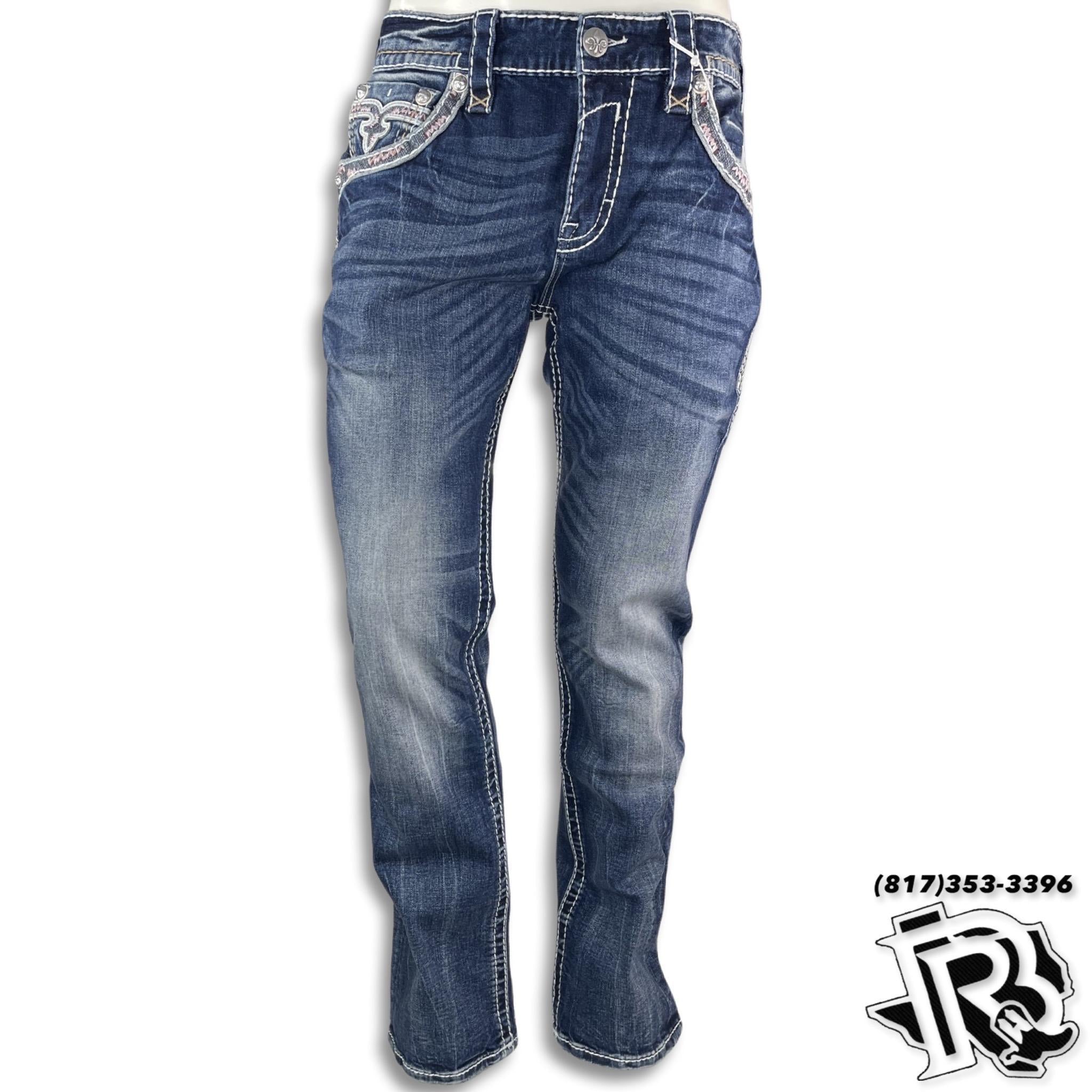 SLIM STRAIGHT | ROCK REVIVAL JEAN DARK WASH