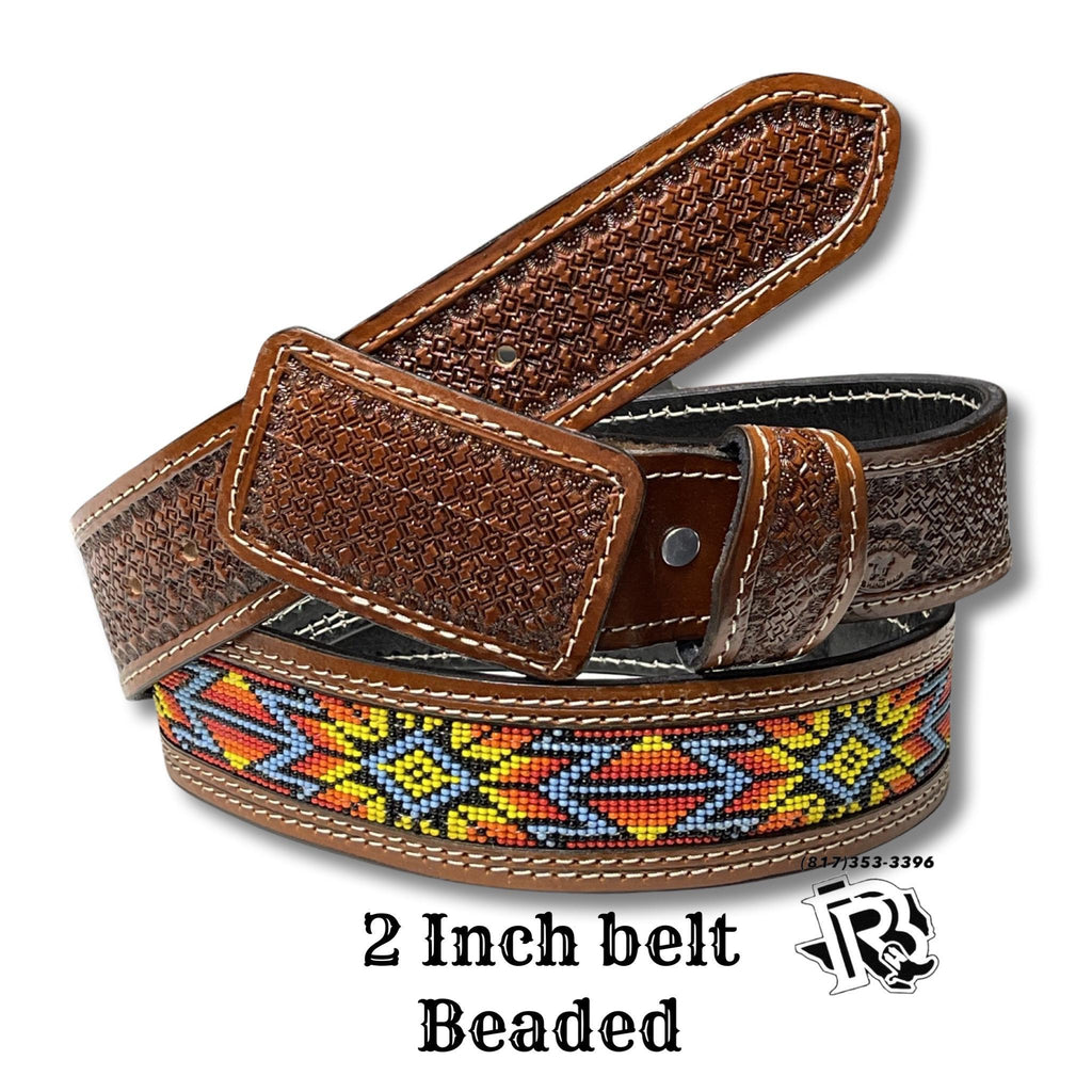 “ Eli “ | MEN WESTERN BELT BEADED YELLOW MULTI COLOR