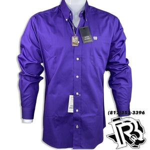 SOLID PURPLE MEN SHIRT | LONG SLEEVE CINCH WESTERN SHIRT