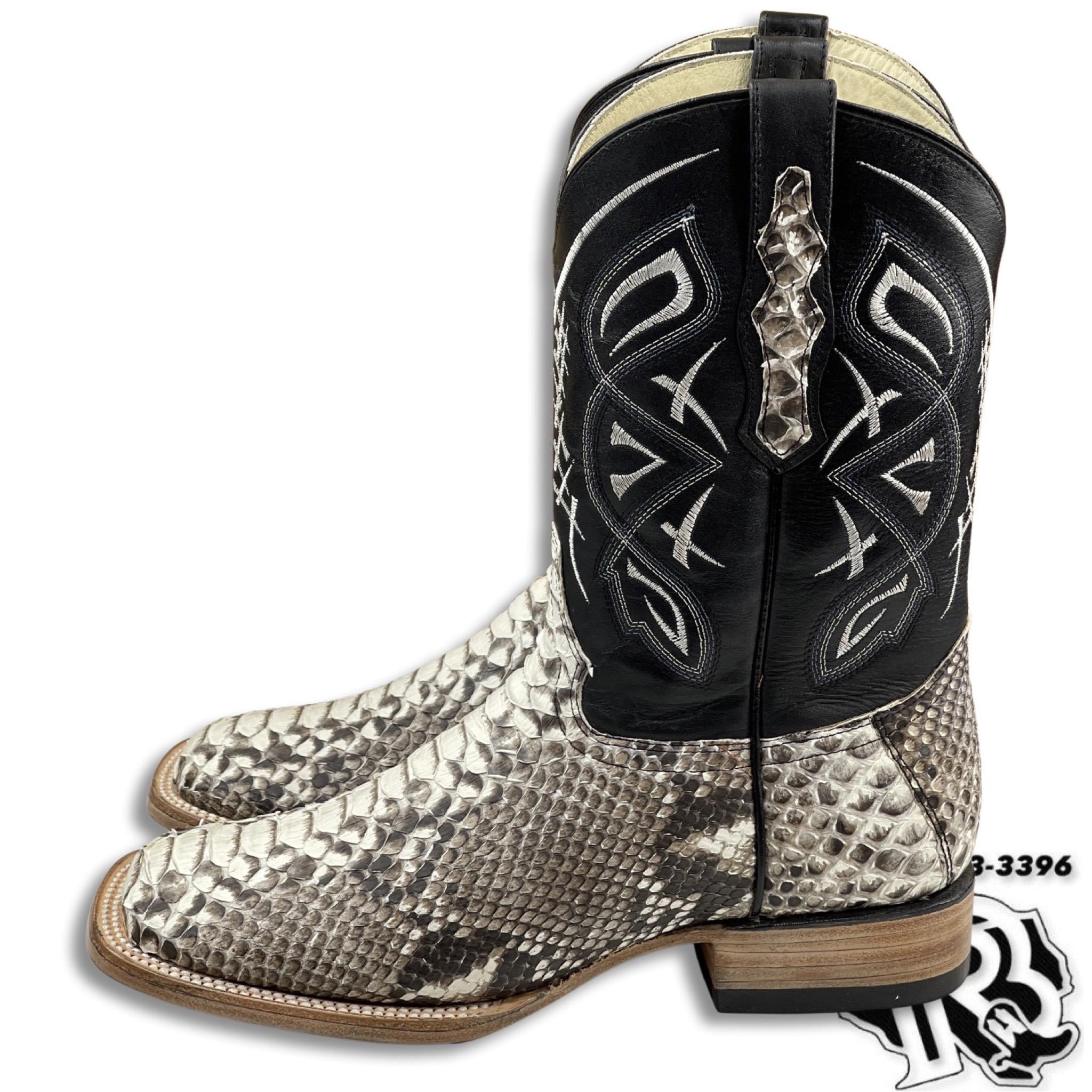 ORIGINAL SNAKE PYTHON  | MEN NATURAL  WESTERN SQUARE TOE BOOTS
