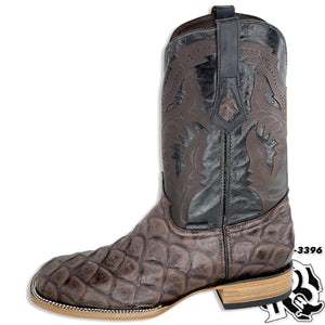 BIG BASS (FISH) BROWN PRINT | MEN SQUARE TOE BOOTS STYLE #6060