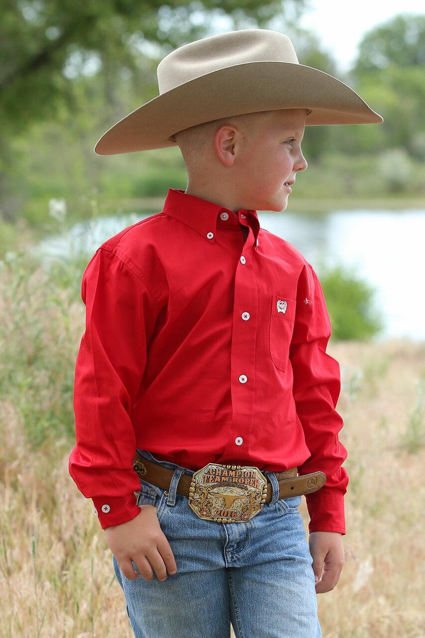 Boys Solid Red Shirt (MTW7060029)