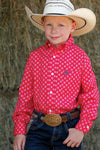 BOYS BUTTON DOWN WESTERN SHIRT RED |MTW7060284