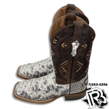 Load image into Gallery viewer, “ FRANK “ | JUMBO ORIGINAL PYTHON NATURAL MEN SQUARE TOE WESTERN BOOT