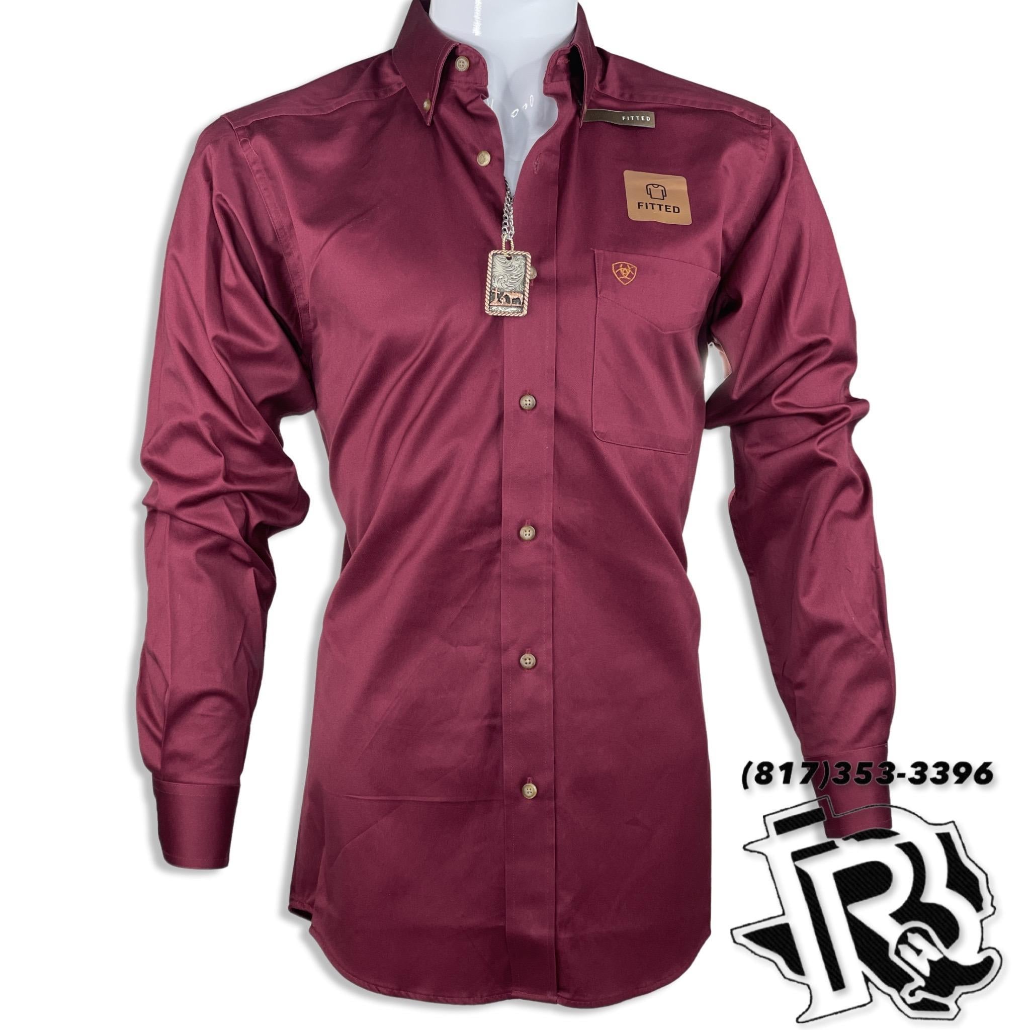 ARIAT MEN SHIRT | BURGUNDY LONG SLEEVE 10012635