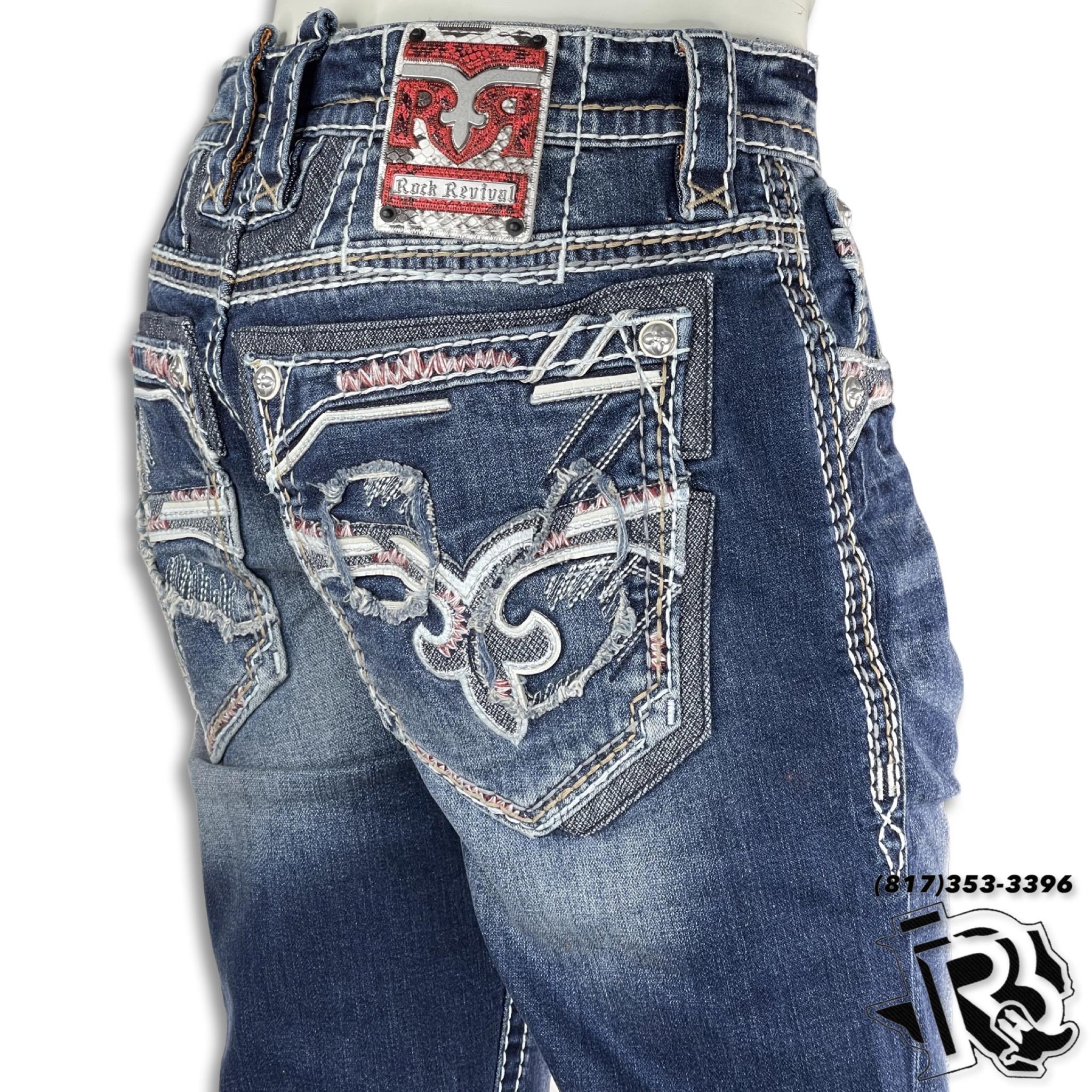 SLIM STRAIGHT | ROCK REVIVAL JEAN DARK WASH