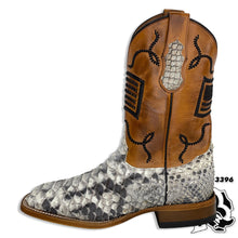 Load image into Gallery viewer, ORIGNAL PYTHON 15 FOOT |  SNAKE SQUARE TOE MEN BOOTS