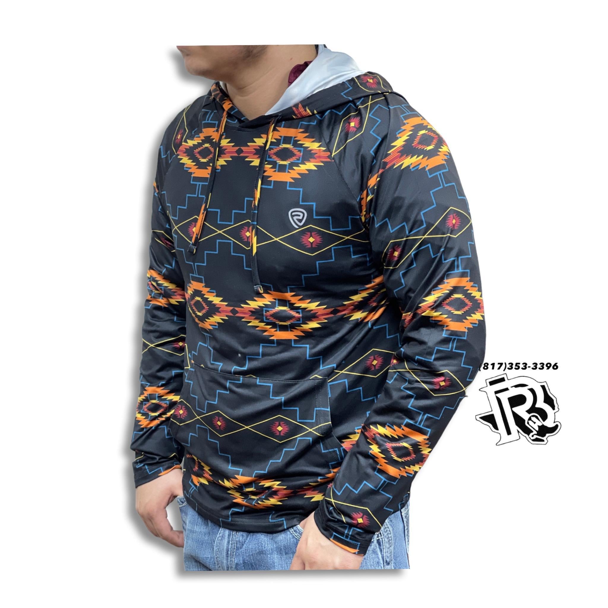 Tyler MEN WESTERN HOODIE AZTEC DESIGN BLACK RRMT94R0JL