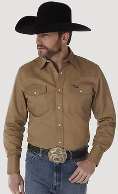 Cowboy Cut® Firm Finish Long Sleeve Western  Work Shirt RAWHIDE WRANGLER |10MS71519