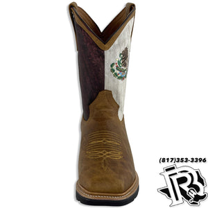 STEEL TOE | MEN SQUARE TOE WORK BOOT MEXICO FLAG STYLE #1006977