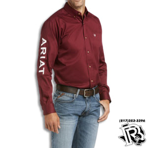 Men's Ariat Burgundy With White Shirt  (10034233)