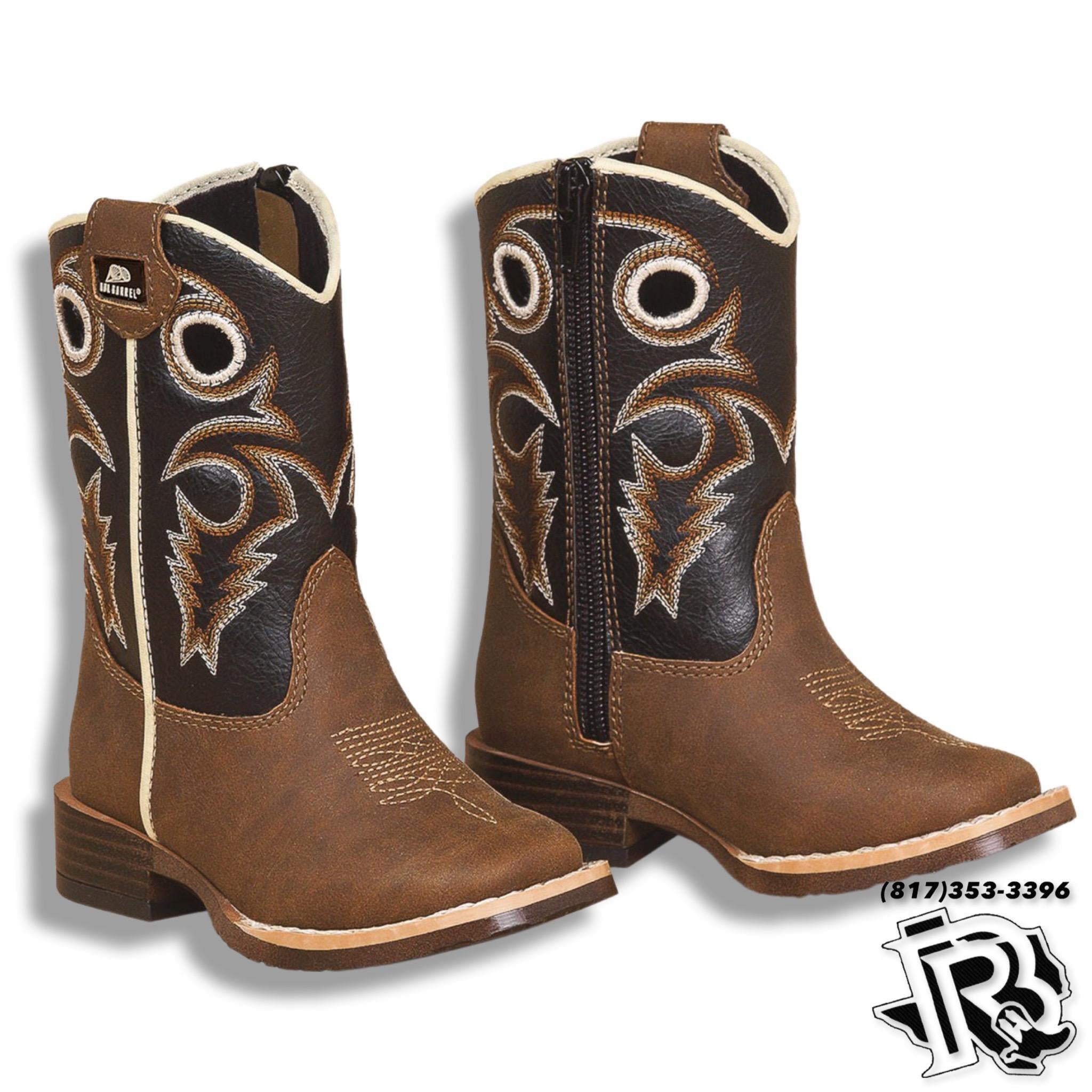 “ TRACE “ | KIDS BROWN LEATHER SQUARE TOE BOOTS (4449202) (4419202)