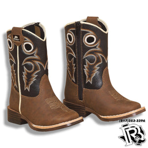 “ TRACE “ | KIDS BROWN LEATHER SQUARE TOE BOOTS (4449202) (4419202)