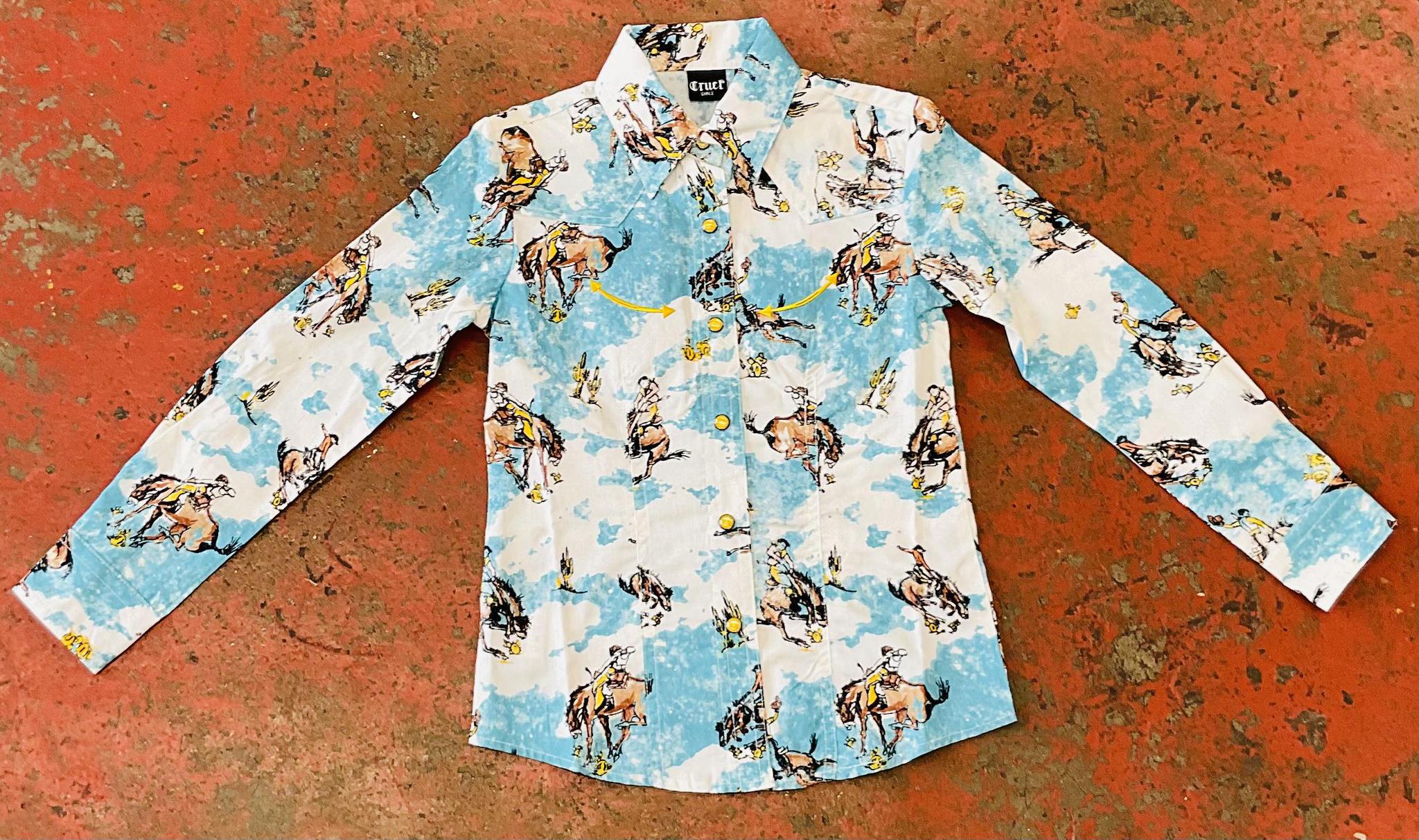 Girls long sleeve print western shirt multi | CTW3370012