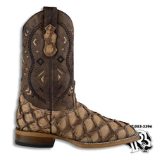 Load image into Gallery viewer, PRIARUCU (fish) ANTIQUE ORIGNAL | MEN SQUARE TOE WESTERN BOOTS STYLE PR05252