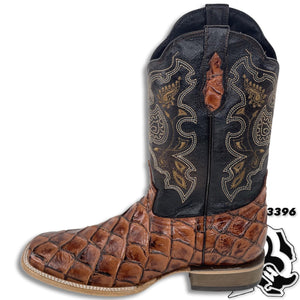 PRINT FISH BOOTS | CONGAC MEN SQUARE TOE WESTERN BOOTS STYLE #1212