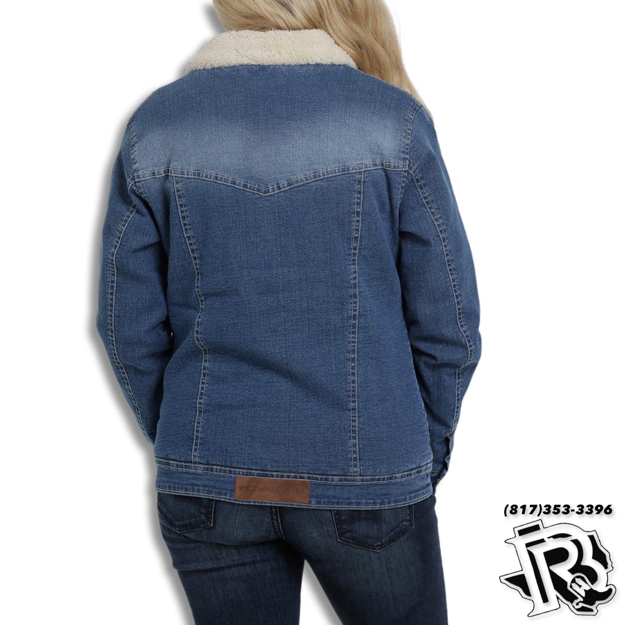 CINCH LADIES JACKET | DENIM TRUCKER SHERPA JACKET  - MAJ9878002