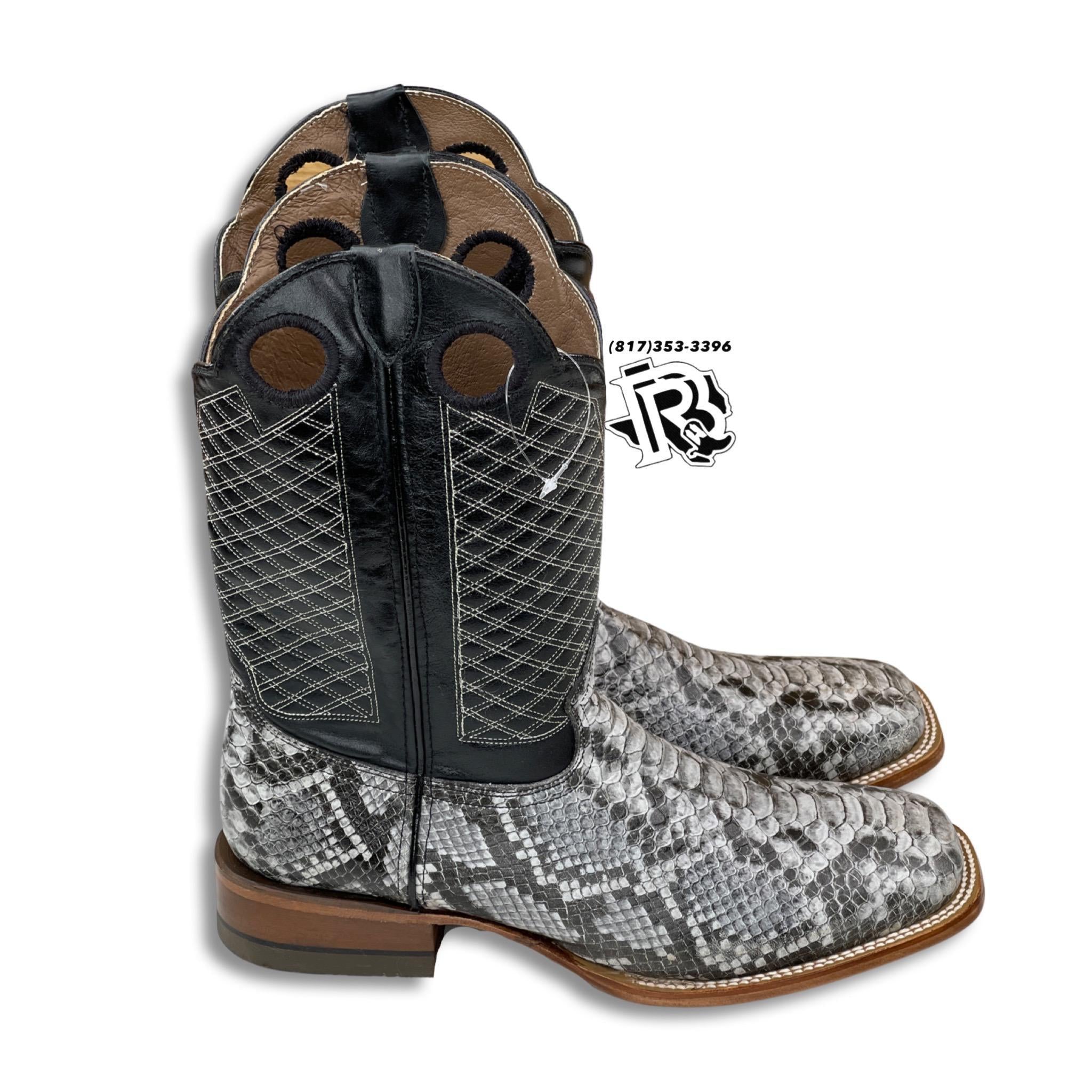 -PYTHON NATURAL PRINT | MEN WESTERN SQUARE TOE BOOTS